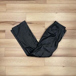 black leather industry pants